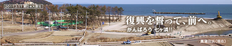 復興を誓って、前へ。がんばろう!! 七ヶ浜:菖蒲田浜(現在)